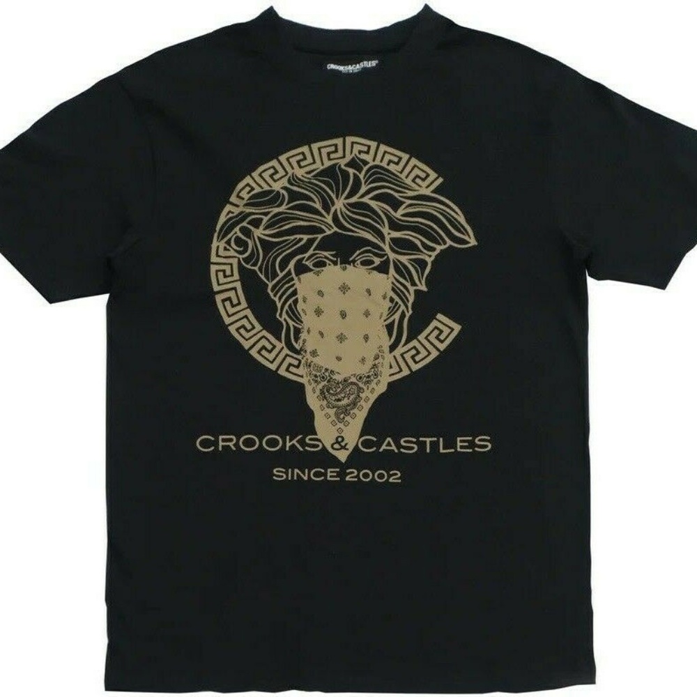 Crooks & Castles C Chain Gold Medusa Black Large